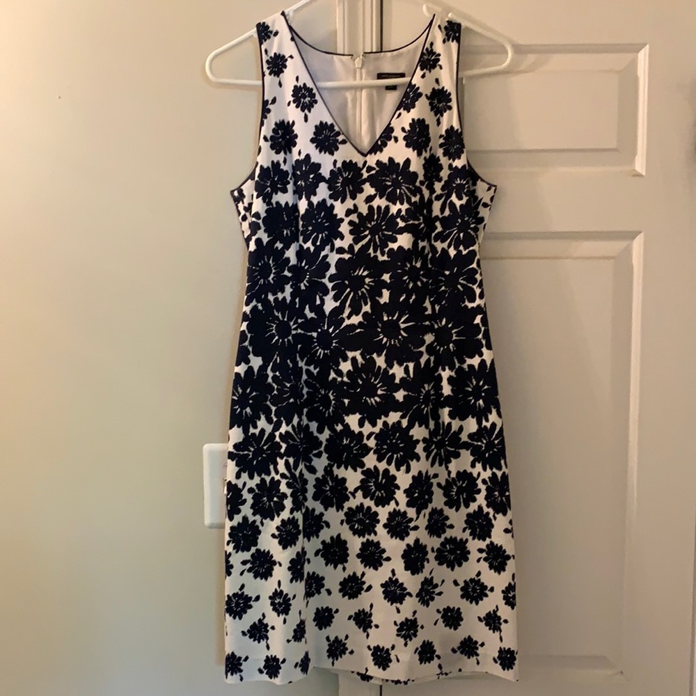 Ivory and Navy Ann Taylor dress